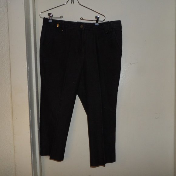 Larry Levine Black Wash Capri Stretch Jeans Sz 14 - Picture 1 of 6